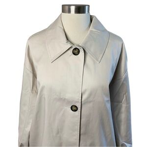 ASOS Design Longline Trench Coat In Stone Size 12